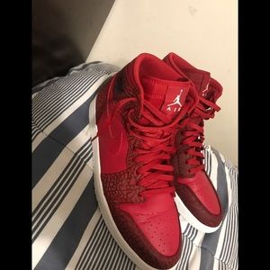 Air Jordan 1s all red elephant